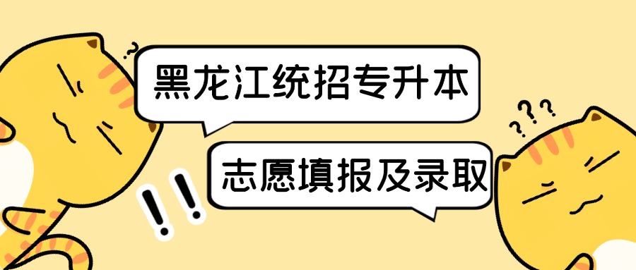 黑龙江统招专升本，志愿填报及录取！